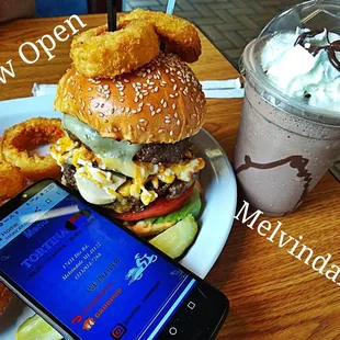 Double Mushroom Burger n Nutella Shake