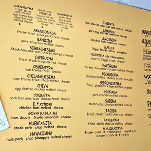 menu