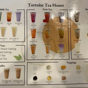 Drink menu