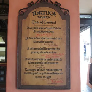 a plaque on the wall