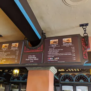 menus on the wall