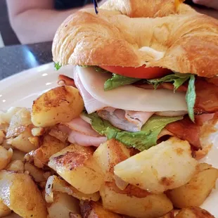 Turkey BLT Croissant Sandwich with Tory&apos;s World Famous Home Fries