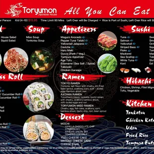 ramen and noodles, menu