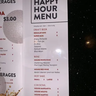 Happy Hour 4pm-7pm   Choice of draft beer, wine, cocktail...