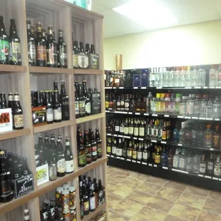 shelves of wine and spirits