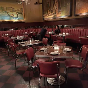 Dining room inside Tosca Café in San Francisco.