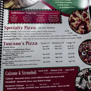 menu