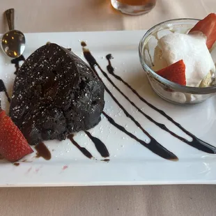 House-made decadent chocolate cake