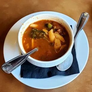 The minestrone soup, was full of flavor!