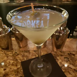 Dirty martini with bleu cheese stuffed olives. Mmmm!! 10/1/21