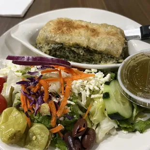 Spanokopita with Greek Salad