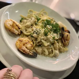 Chicken fettuccine add Shrimp