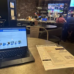 Here to try the pizza while getting work done