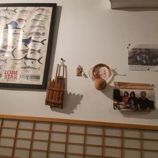 a variety of items on a wall