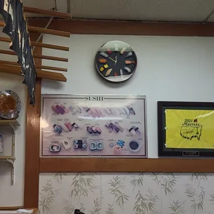 寿司時計が欲しいですよね！I want this adorable sushi clock :D