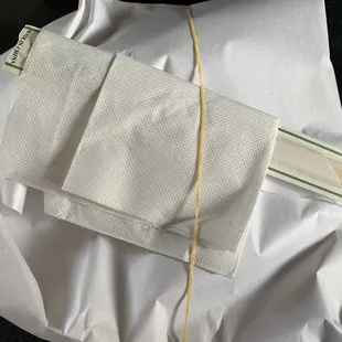 Wrapped in white butcher paper