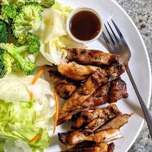 Chicken Teriyaki with side salad (added broccoli myself)