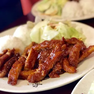 Spicy chicken katsu. So delicious. Just right amount of heat and sweetness. Portion is huge too. All time favorite.