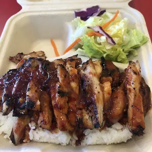 Got the lunch special it was the best teriyaki I&apos;ve had in awhile. Spicy and sweet. Salad dressing was super light but overall good.