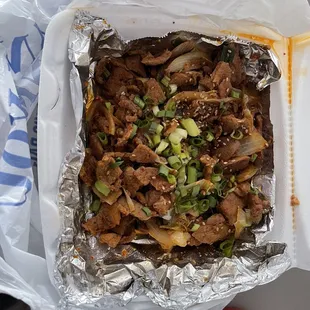 JaeYook Bokkum. Decent. Pork is a little chewy.