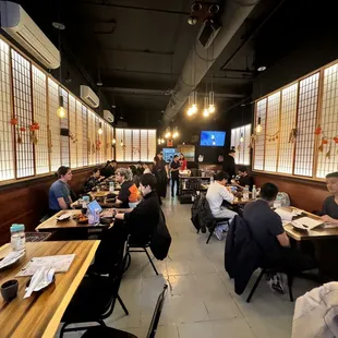 people eating at a restaurant