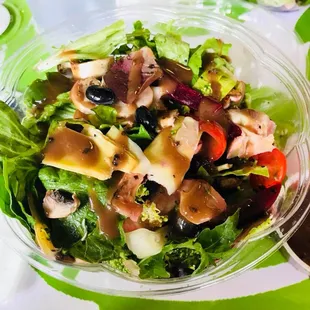 Tofu salad. The tofu was delicious! Had a peppery kinda taste to it. Just happy to have more vegetarian/vegan options here.