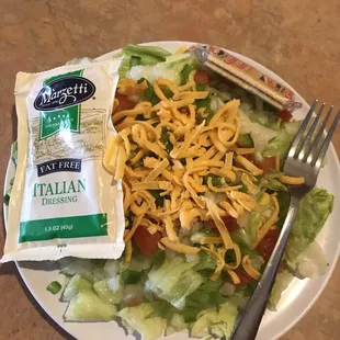 Side salad with Italian dressing