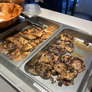 Salmon and Jerk Chicken