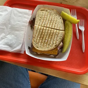 Roast beef and corn beef on sourdough