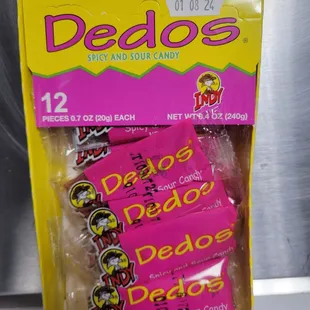 a package of dedos candy