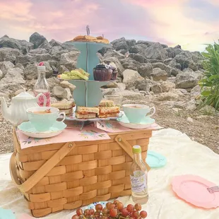 a picnic on the beach