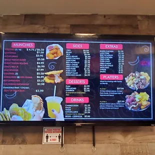 a menu for a fast food restaurant