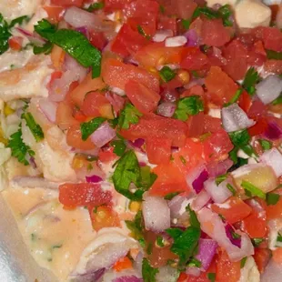 Tostones Nachos with shrimp