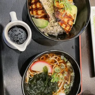 Avocado Salmon Combo w/ hot soba.  1.29.22