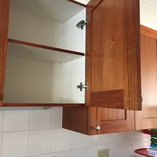 Upper cabinets are good too.