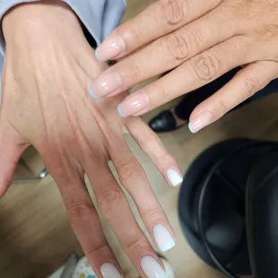 Product doesn't chip. New vs. old manicure. Russian manicure style.