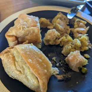Veggie Samosa (partly chopped up for a toddler)