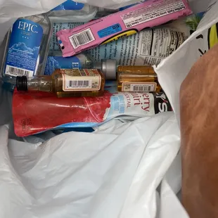 the contents of a plastic bag