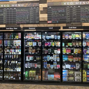a display of bottles of wine