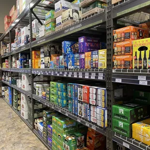 the shelves of a grocery store