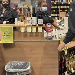 Wine bar featuring black owned wines for black history month