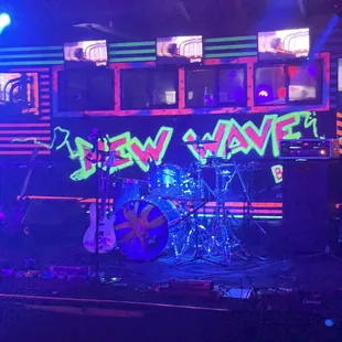 On stage where live cover bands perform