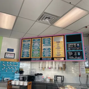menus on the wall