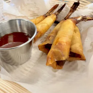 Egg Roll Wrapped Shrimp
