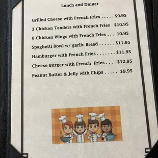 a menu for a restaurant