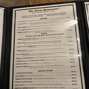 Updated menu as of Nov 2024