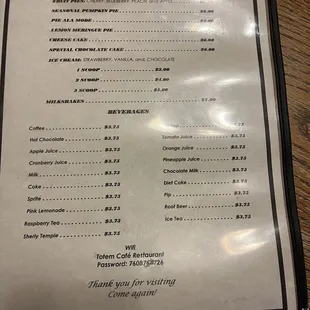 Updated menu as of Nov 2023