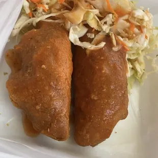 Good flavor and crunch the pickled cabbage set it off