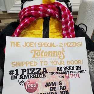 Won pizza at a FRIENDS-themed event, got the Joey special delivered from NY to CA!