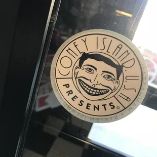 a sticker on a window